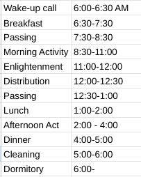 Schedule